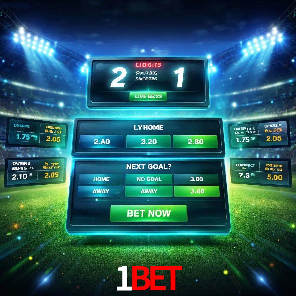 Vista de apuestas en vivo 1bet durante un partido en curso